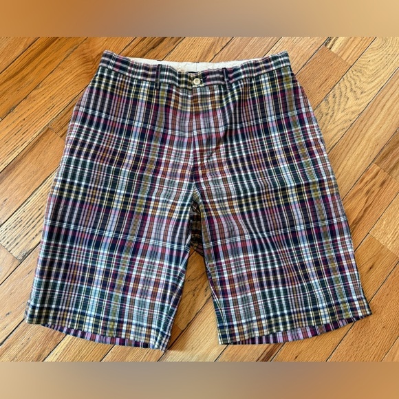 Polo Ralph Lauren Other - POLO RALPH LAUREN Madras Multicolor Plaid Shorts Men's Size 36 100% Cotton Golf